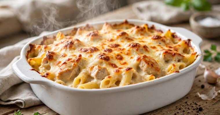 Best Chicken Alfredo Bake
