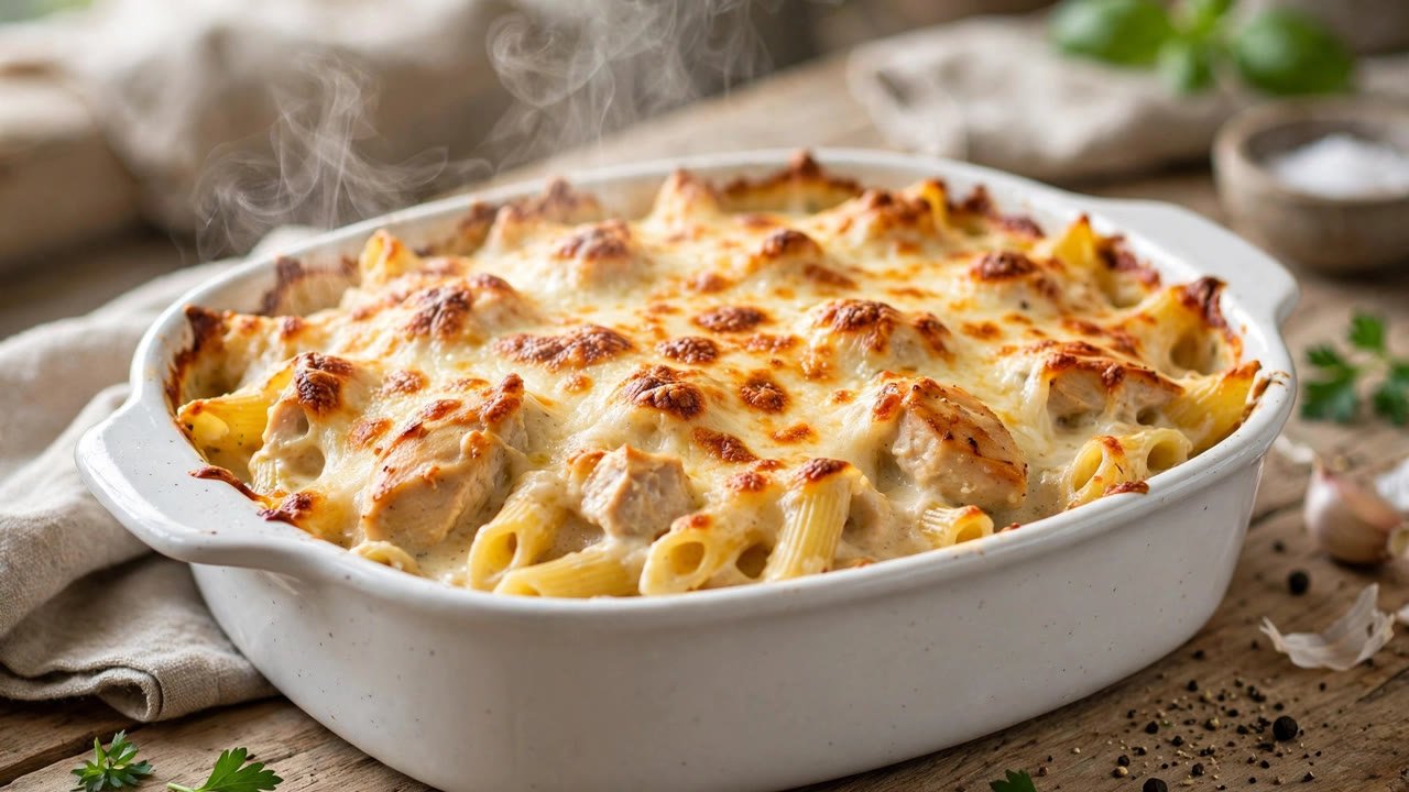 Best Chicken Alfredo Bake